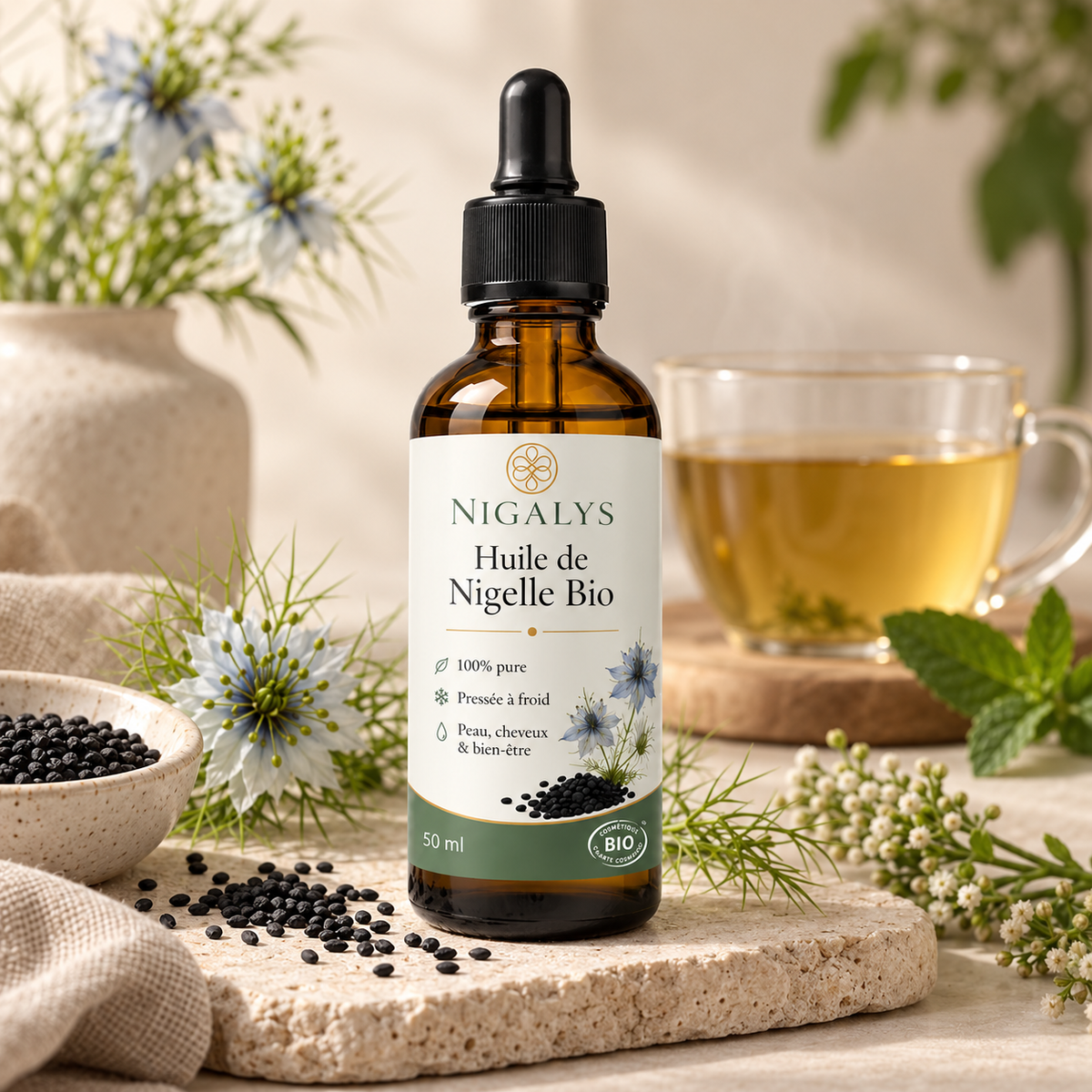 Huile de Nigelle Bio – Confort Digestif