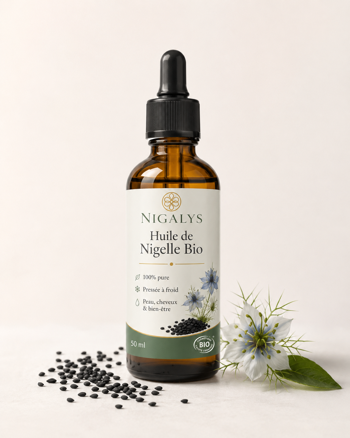 Huile de Nigelle Bio Pressée à Froid