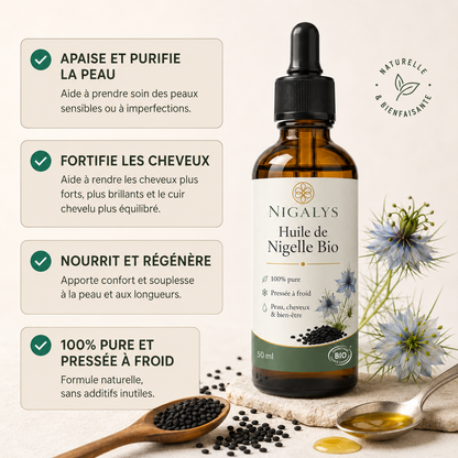 Huile de Nigelle Bio Pressée à Froid